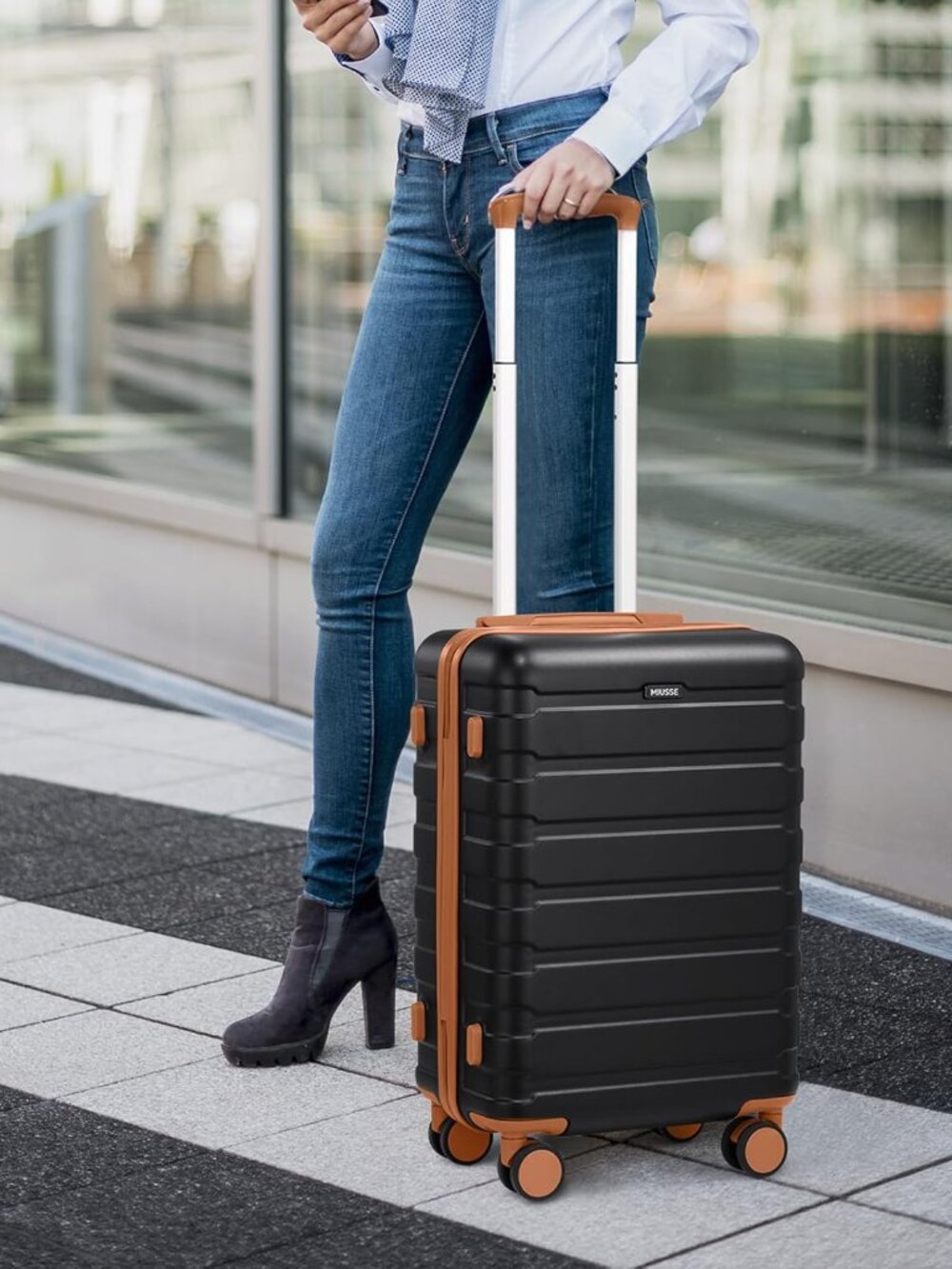 NWT! Semi-Rigid 22" Rolling Suitcase w/TSA Combo Lock and Telescopic Handle